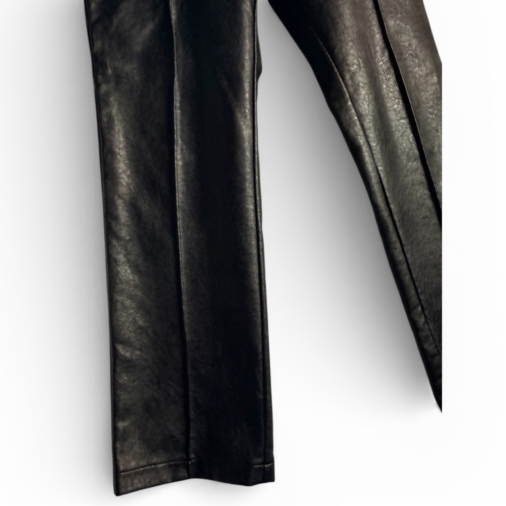 Princess Polly Encore Black Vegan Faux Leather Straight Leg - Picture 4 of 6